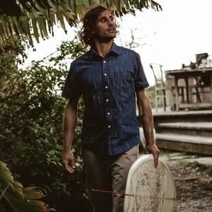 New Taylor Stitch California Cotton Navy Pinstriped Short Sleeve Oxford Shirt